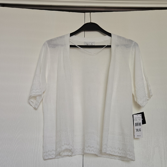 Robbie Bee White Cardigan Sweater - Picture 1 of 10